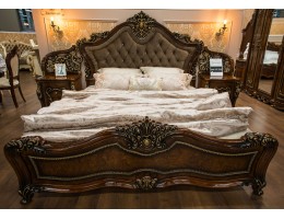 Кровать двуспальная 180 Джоконда, корень дуба глянец 