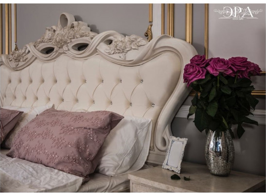Кровать Афина 160х200 см крем-корень глянец