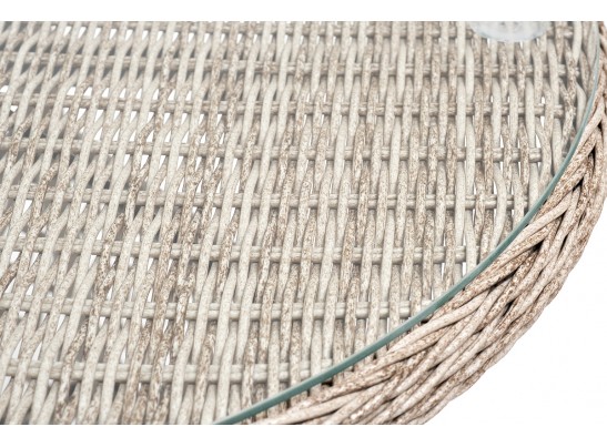 "Эспрессо–80 L" обеденная группа плетеная, цвет бежевый