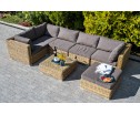 "Лунго" трансформирующийся диван из искусственного ротанга (гиацинт), цвет соломенный