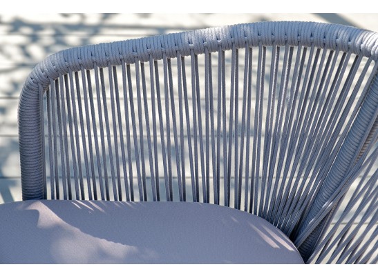 "Милан" обеденная группа на 6 персон, цвет светло-серый с белым каркасом