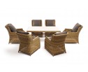 "Неаполь" обеденная группа плетеная из искусственного ротанга, цвет соломенный