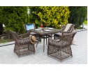 "Айриш" обеденная группа плетеная на 4 персоны, цвет коричневый