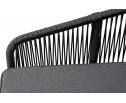 "Канны" правый модуль плетеный из роупа, каркас алюминий темно-серый (RAL7024) муар, роуп темно-серый круглый, ткань темно-серая 027