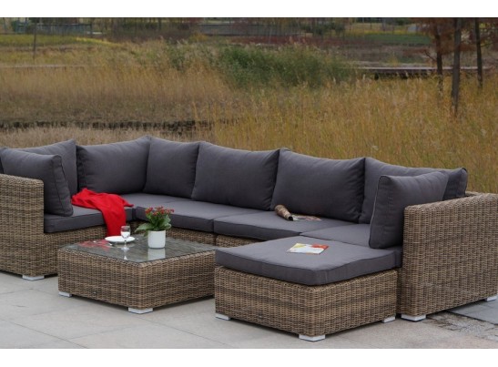 "Лунго" модуль диванный прямой с подушками, цвет соломенный