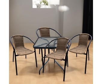 Комплект мебели Асоль LRC-02/LRT04-70x70 Light Brown (4+1)