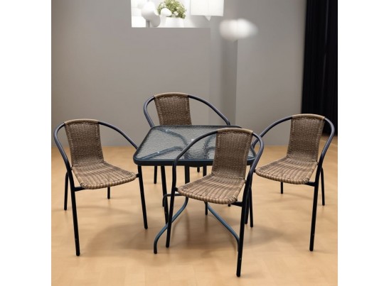 Комплект мебели Асоль LRC-02/LRT04-70x70 Light Brown (4+1)