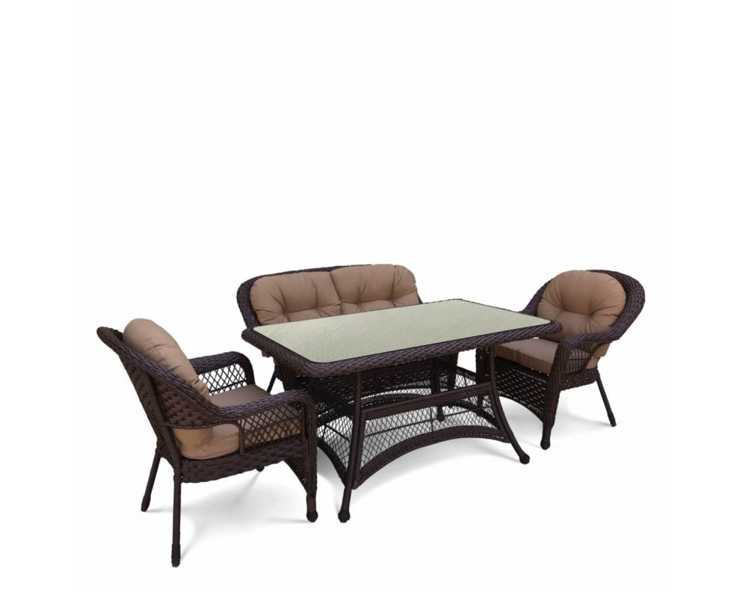Комплект плетеной мебели T130/LV-520BB-Brown_Beige
