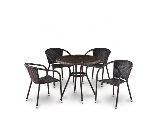 Комплект плетеной мебели T282ANT/Y137C-W53 Brown (4+1)