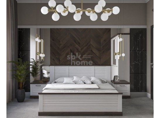 Кровать  1400, Кантри (1680*2095*1008) Сосна Андрерсен/Орех Риббек темный, 11403