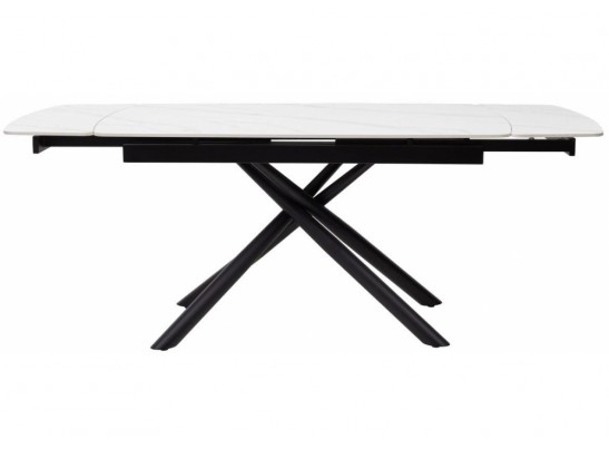Стол Rivoli matt white marble sintered stone / black