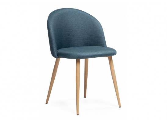 Стул на металлокаркасе Aldo blue / wood