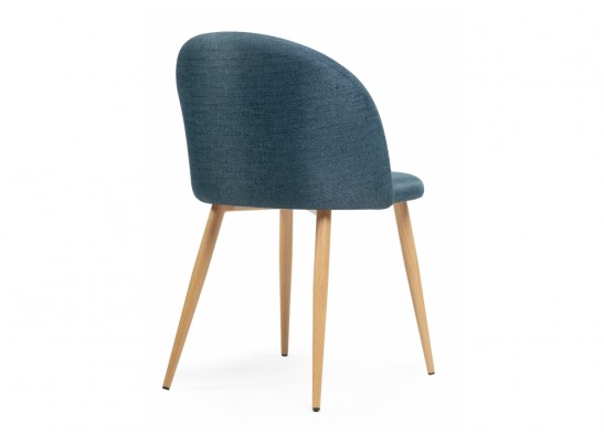 Стул на металлокаркасе Aldo blue / wood