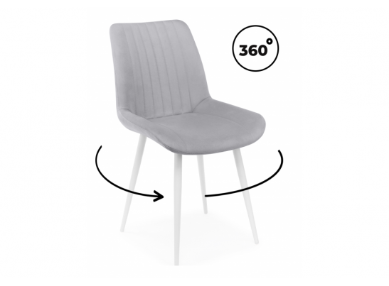 Стул на металлокаркасе Седа 360 светло-серый (zd 960) / белый