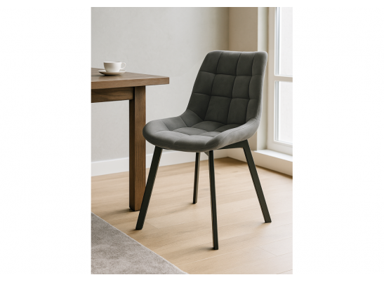 Стул на металлокаркасе Стронг вращающийся темно-серый велютто 32 / черный каркас