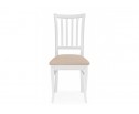 Деревянный стул Фрезино с проножкой бежевый велюр / белый
