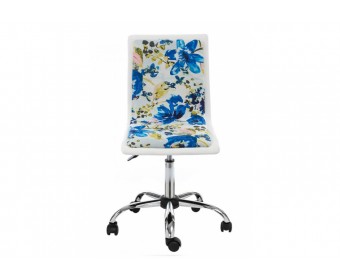 Компьютерное кресло Mis white / flowers fabric