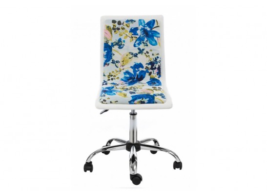 Компьютерное кресло Mis white / flowers fabric