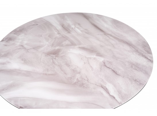 Стеклянный стол Том 110х110х75 серый / черный