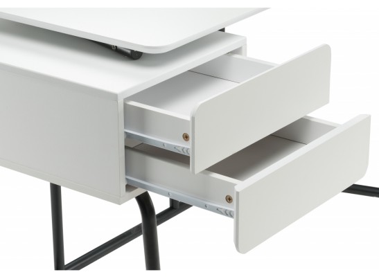 Компьютерный стол Desk 131х58х76 white / black