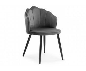 Стул на металлокаркасе Shell dark gray / black