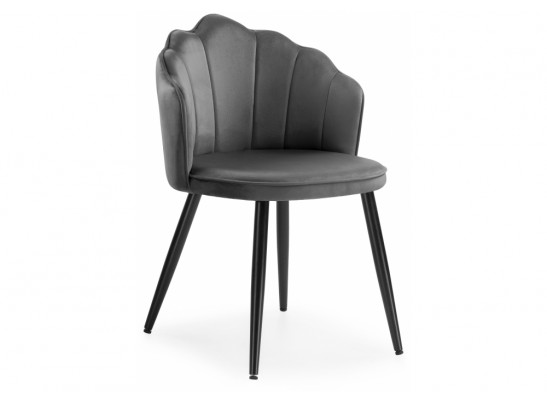 Стул на металлокаркасе Shell dark gray / black