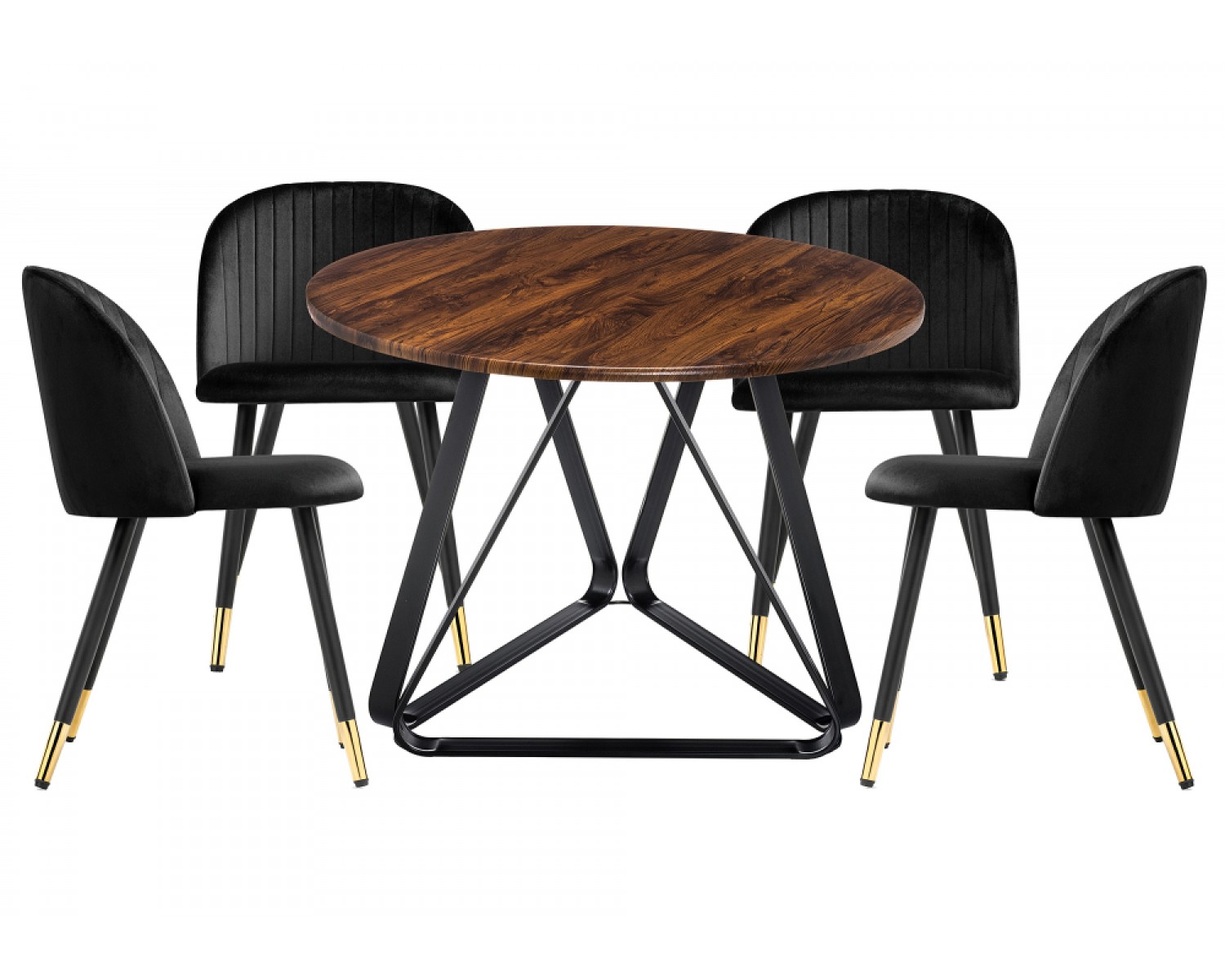 Обеденная группа Иокон black / brown / gold