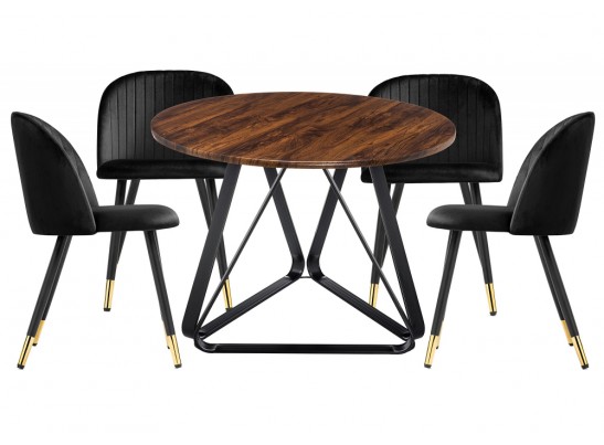 Обеденная группа Иокон black / brown / gold