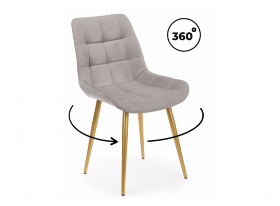 Стул на металлокаркасе Челси 360 К латте (zd 290) / золотой