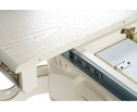 Деревянный стол Кассиль 260(330)х110х77 слоновая кость с золотой патиной