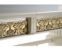 Деревянный стол Кассиль 260(330)х110х77 слоновая кость с золотой патиной