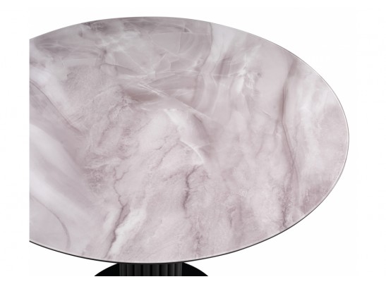 Стеклянный стол Кэмерон 110х110х75 серый / черный