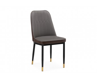 Стул на металлокаркасе Flor gray / brown / black