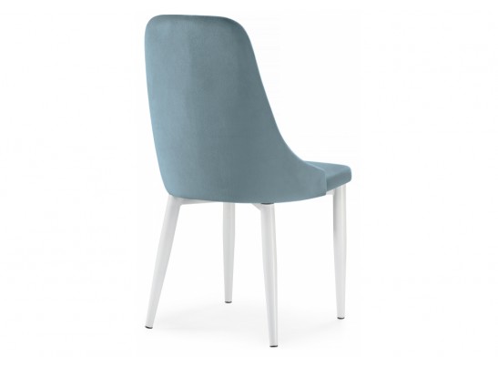 Стул на металлокаркасе Kora light blue / white