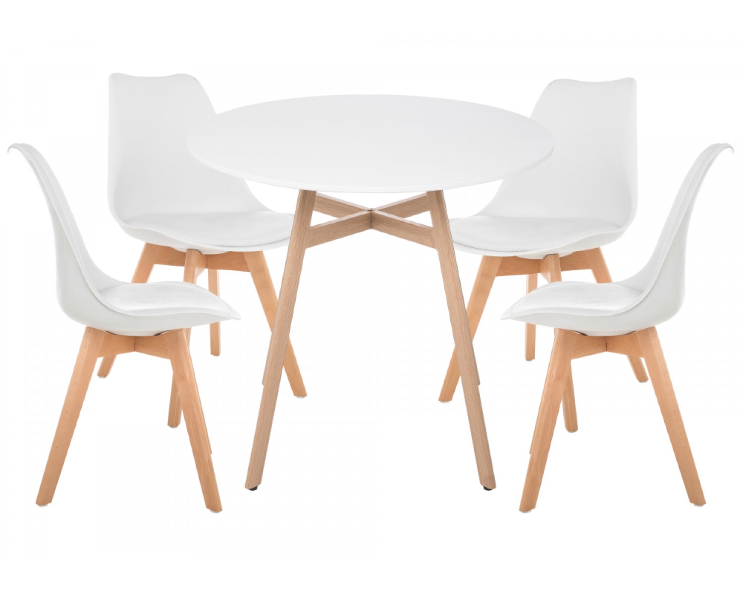 Обеденная группа Номиа 90 white / wood