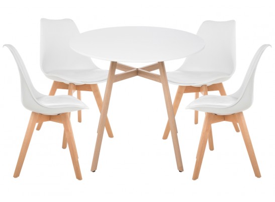 Обеденная группа Номиа 90 white / wood