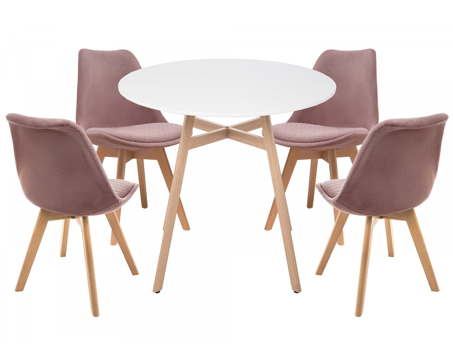 Обеденная группа Арги 80 light purple / white / wood
