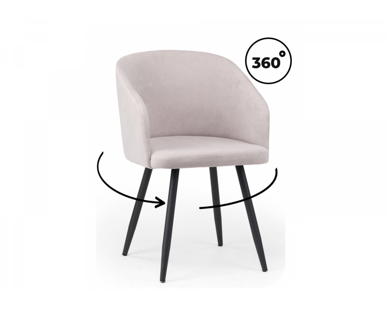 Стул на металлокаркасе Монер 360 светло-серый (glory 36) / черный