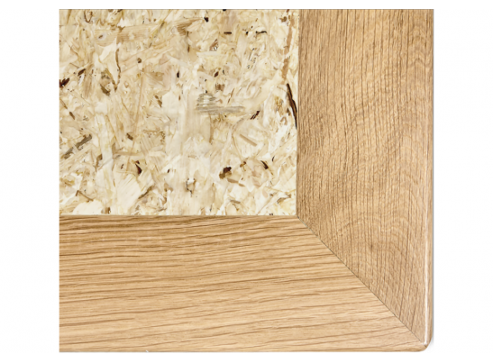Журнальный столик SHT-S39  70 / 70 дуб / OSB прозрачный лак