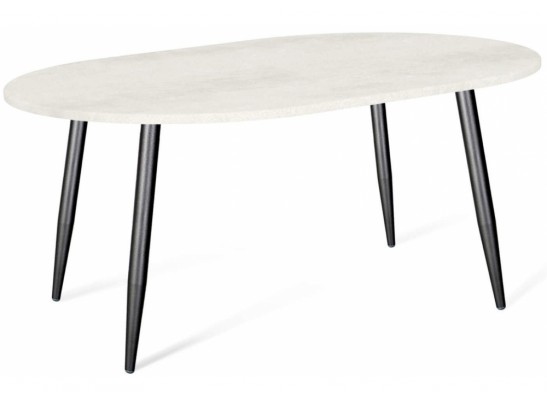Деревянный стол SHT-TU14/120-80 МДФ овальный черный муар / бетон крем