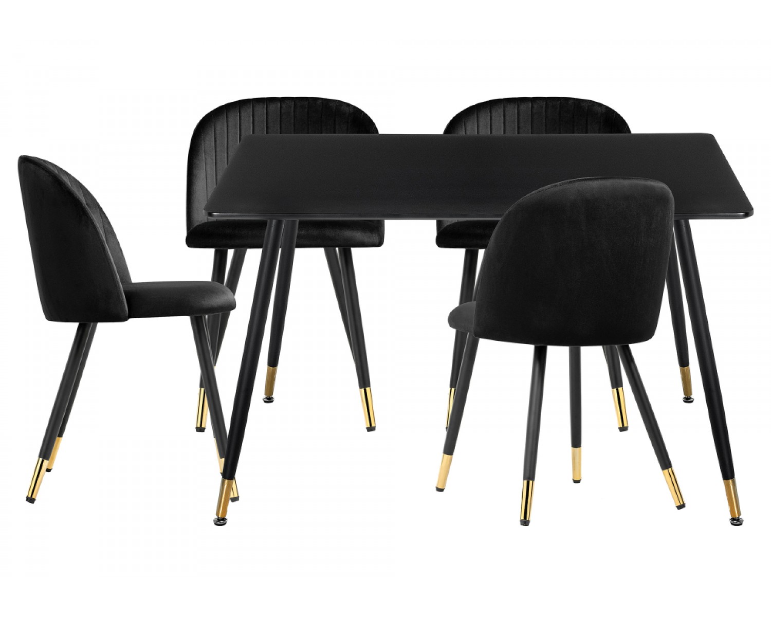 Обеденная группа Миано black / gold