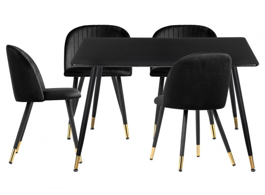 Обеденная группа Миано black / gold