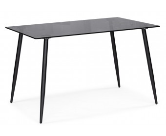 Стеклянный стол Smoke 120х80х75 clear gray / black