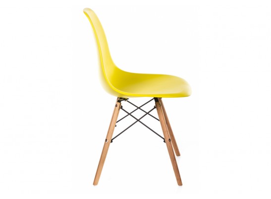 Стул Eames PC-015 желтый ножки дерево