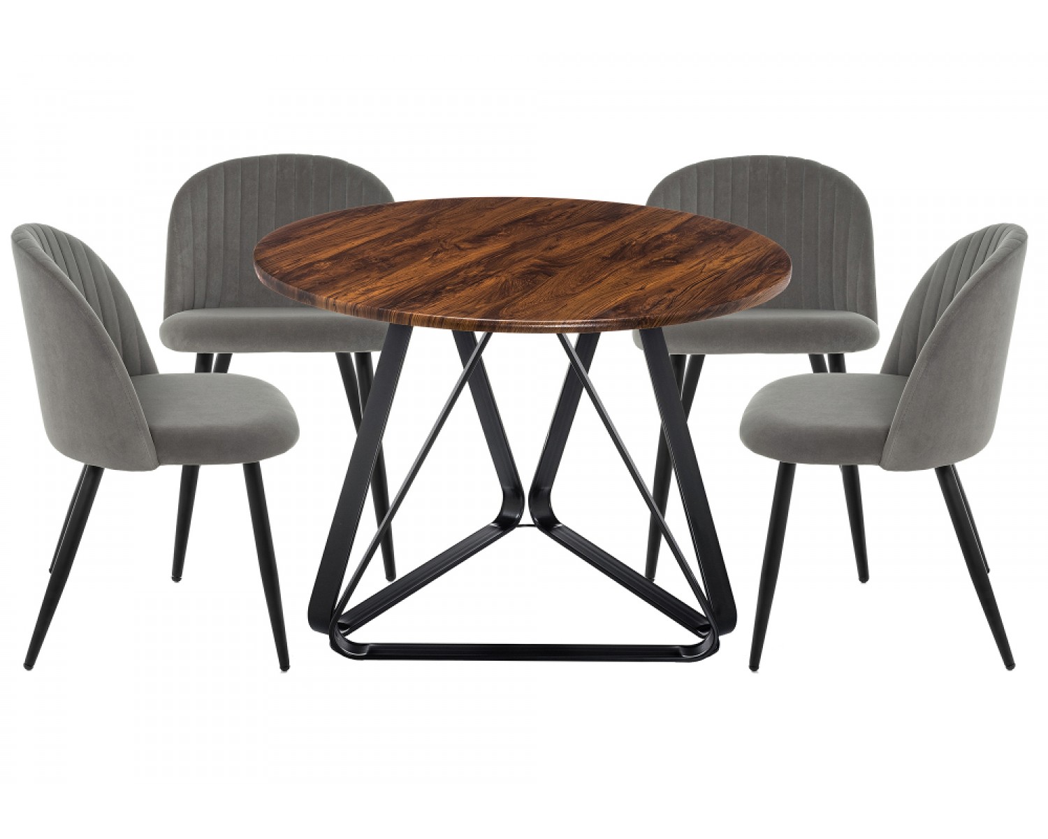 Обеденная группа Енлиан dark gray / brown / black