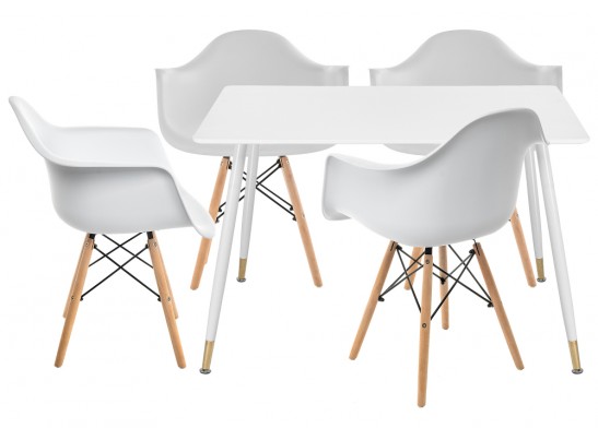 Обеденная группа Куиб white / wood