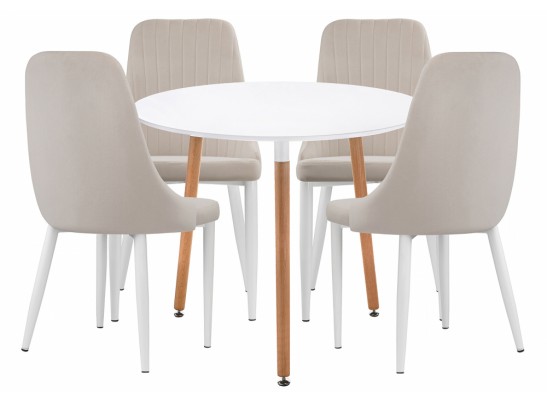 Обеденная группа Уин 80 white / beige