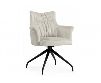 Стул на металлокаркасе Kaser 360 крутящийся ivory / black