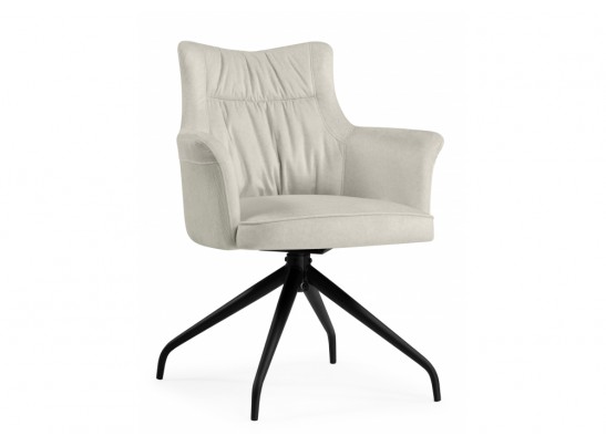 Стул на металлокаркасе Kaser 360 крутящийся ivory / black