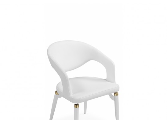 Стул на металлокаркасе Palma white / white and gold